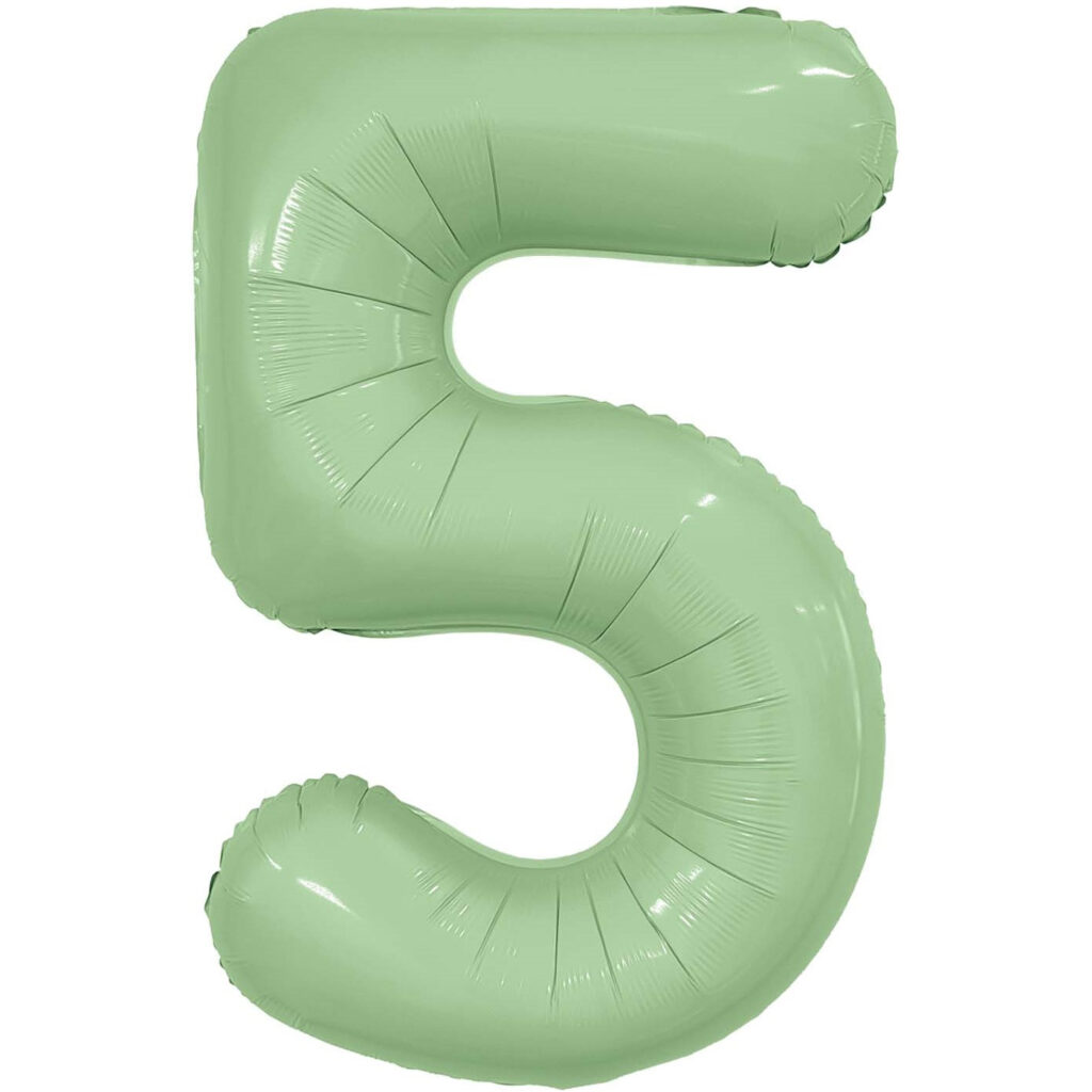 Шар (40''/102 см) Цифра, 5 Slim, Олива (Agura)