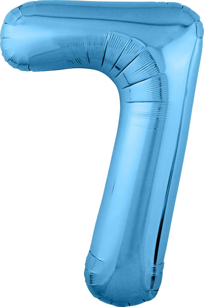 Шар (40''/102 см) Цифра, 7 Slim, Голубой (Agura)