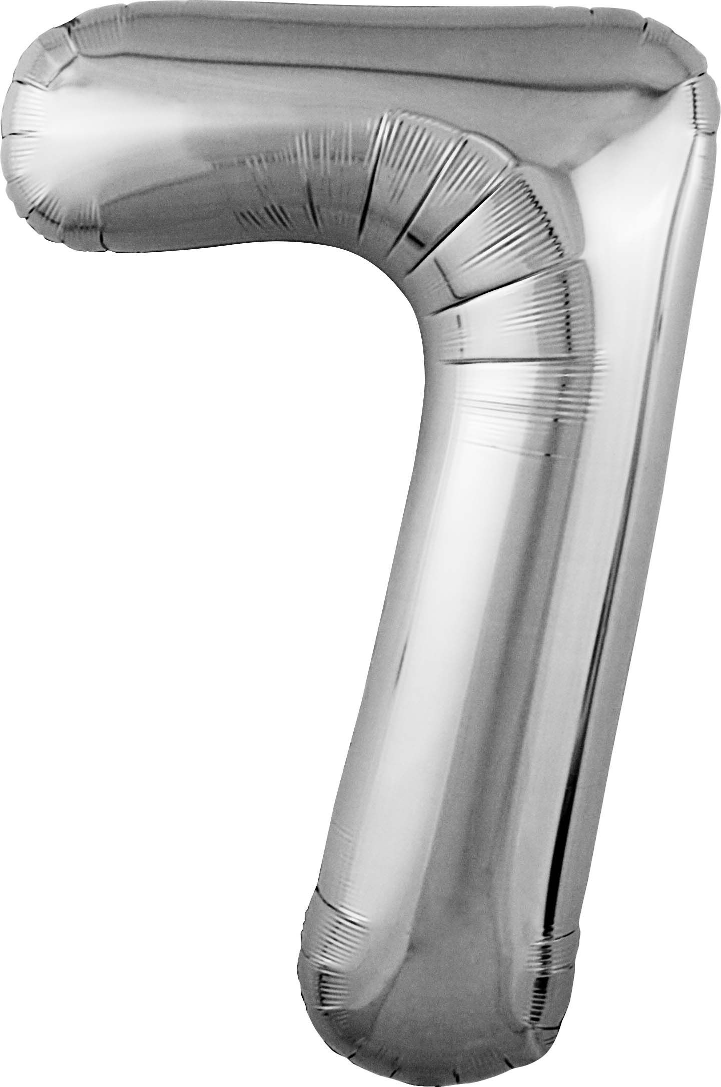 Шар (40''/102 см) Цифра, 7 Slim, Серебро (Agura)