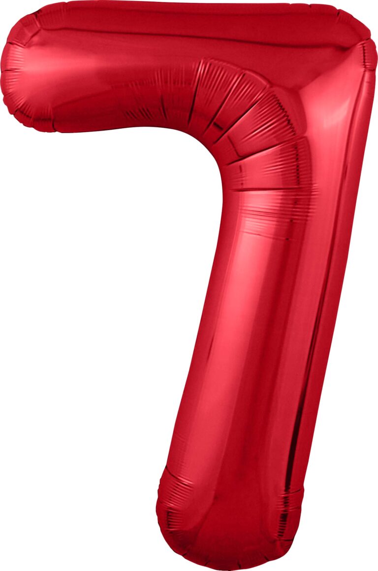 Шар (40''/102 см) Цифра, 7 Slim, Красный (Agura)