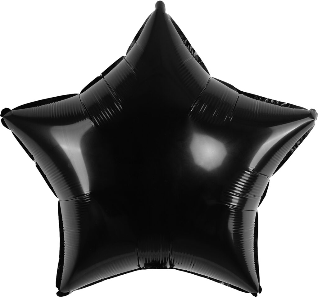 Шар (18''/46 см) Звезда, Черный (Falali)