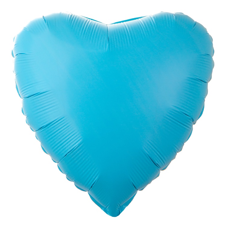 Шар (19''/48 см) Сердце, Пастель Matte Blue голубой (Grabo)