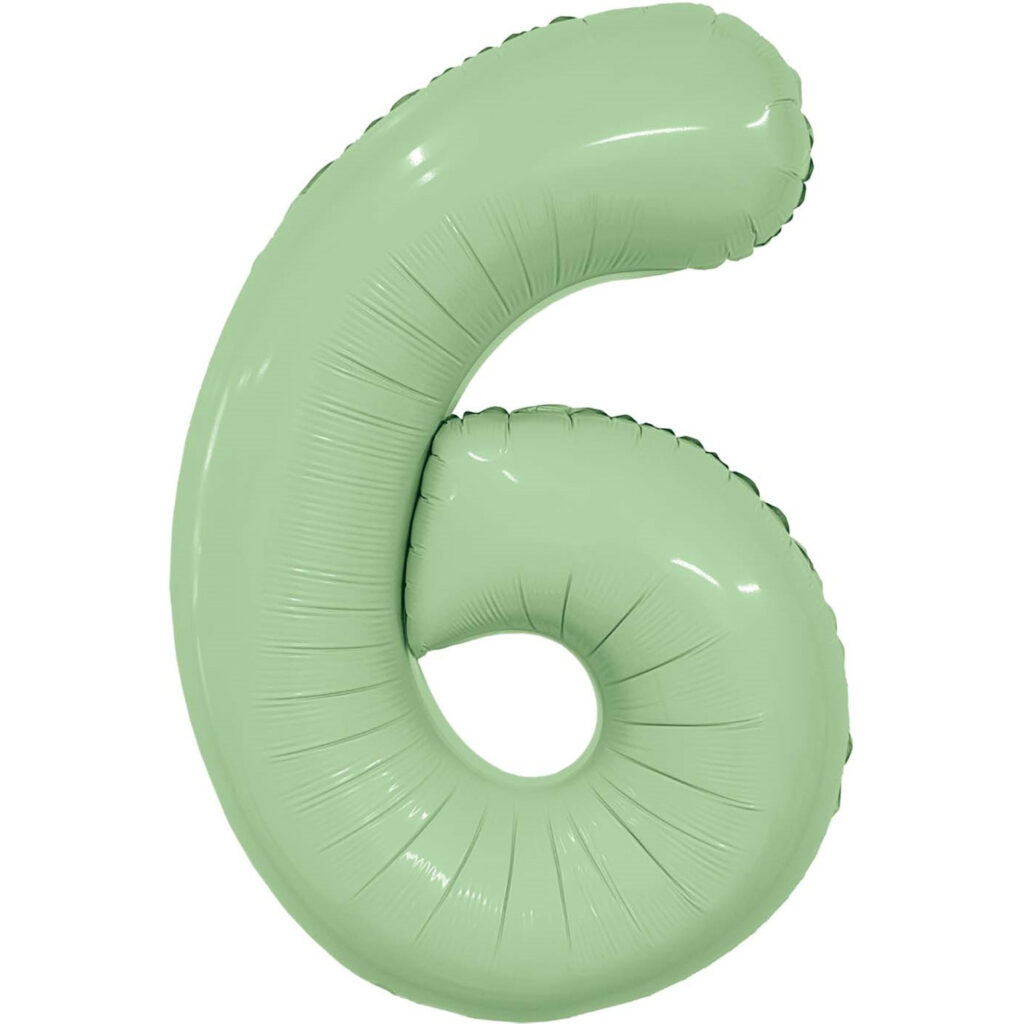Шар (40''/102 см) Цифра, 6 Slim, Олива (Agura)