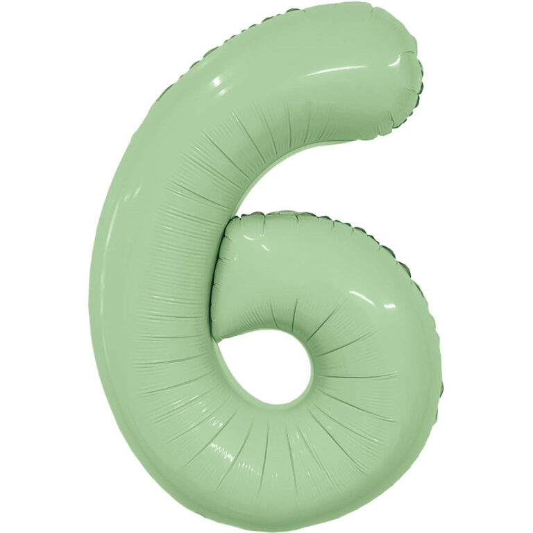 Шар (40''/102 см) Цифра, 6 Slim, Олива (Agura)