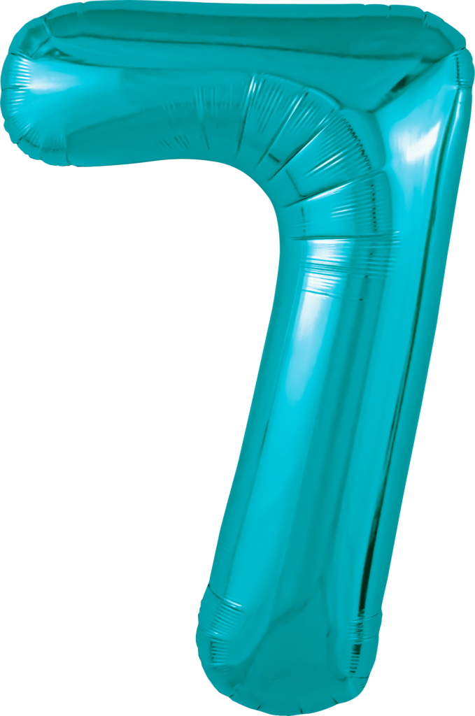 Шар (40''/102 см) Цифра, 7 Slim, Океан (Agura)
