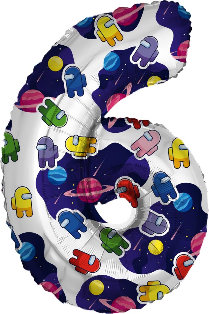 Шар (32''/81 см) Цифра, 6 Космонавтики (Agura)