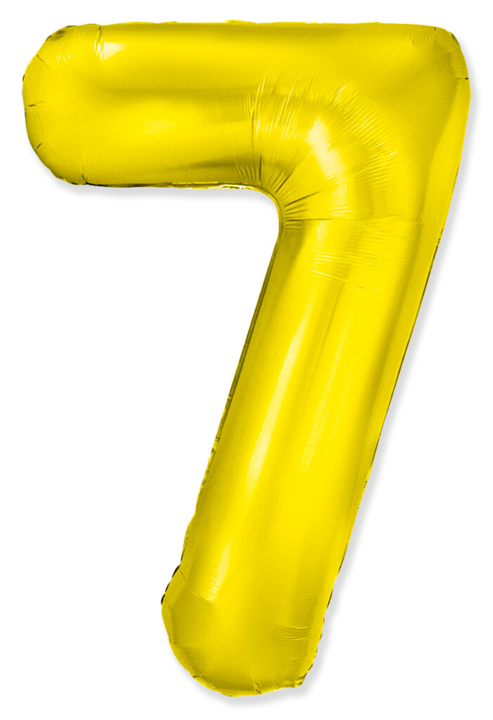 Шар (40''/102 см) Цифра, 7 Slim, Золото (Flexmetal)