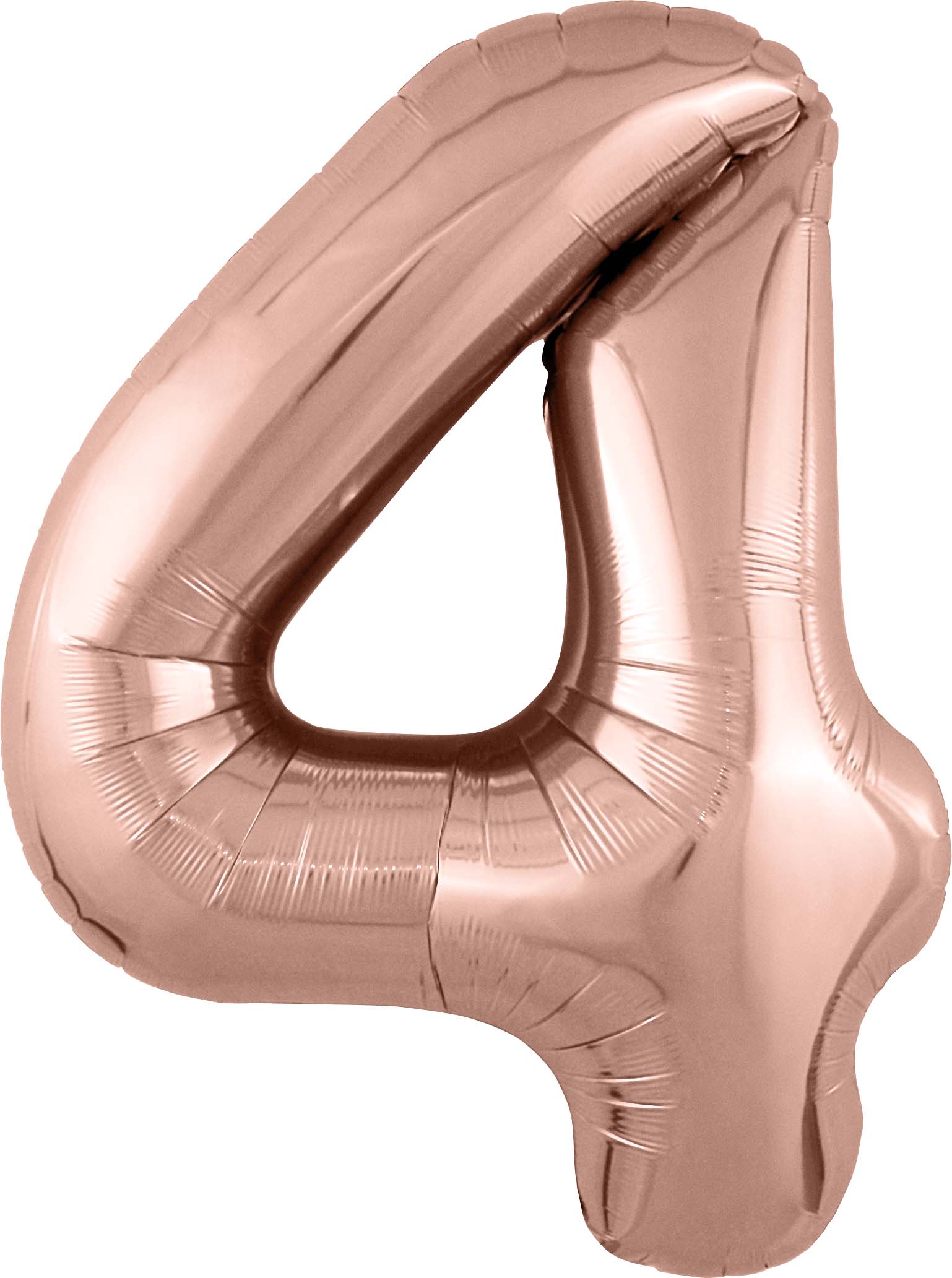 Шар (40''/102 см) Цифра, 4 Slim, Розовое Золото (Agura)