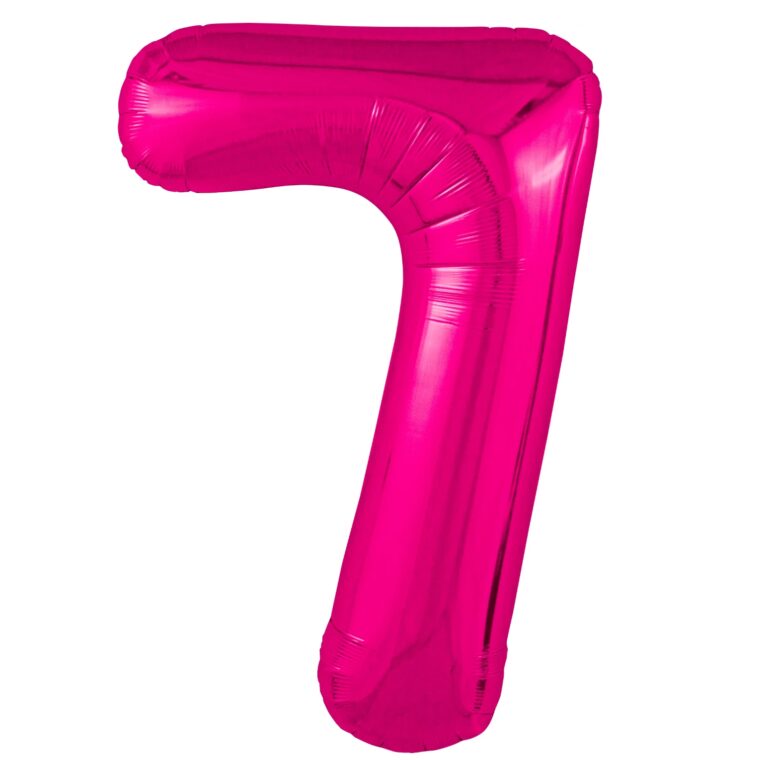 Шар (40''/102 см) Цифра, 7 Slim, Фуксия (Agura)