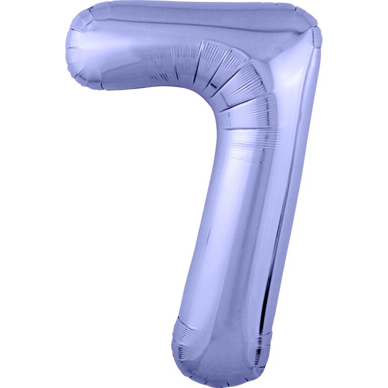 Шар (40''/102 см) Цифра, 7 Slim, Пастельный фиолетовый (Agura)