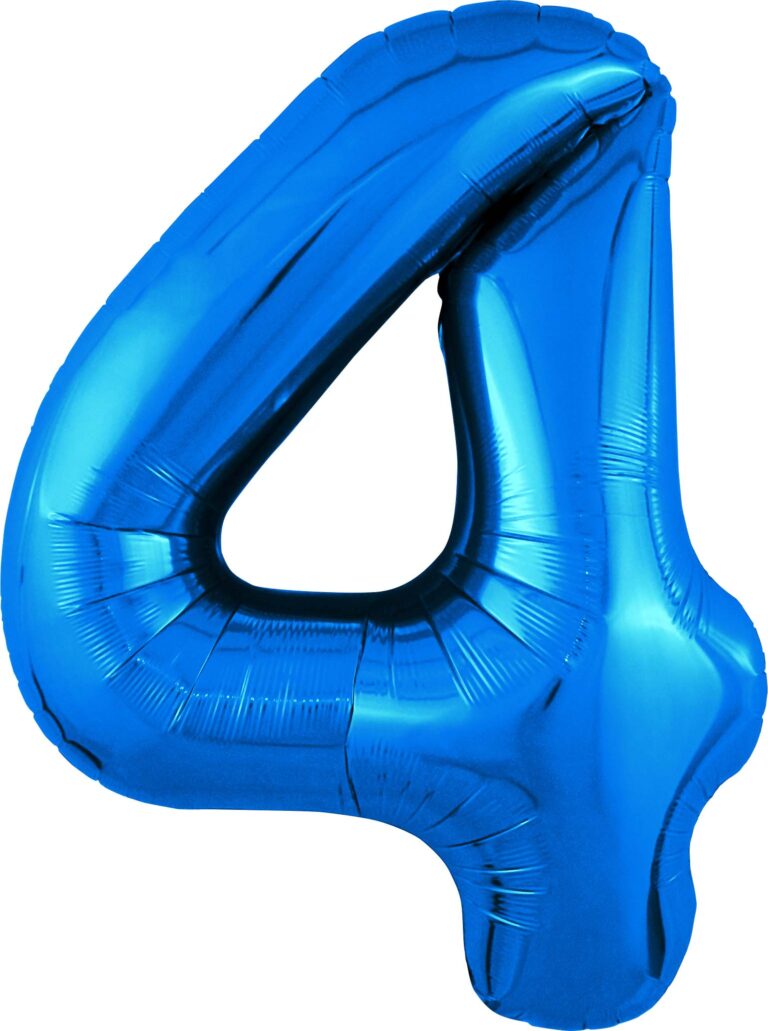 Шар (40''/102 см) Цифра, 4 Slim, Синий (Agura)