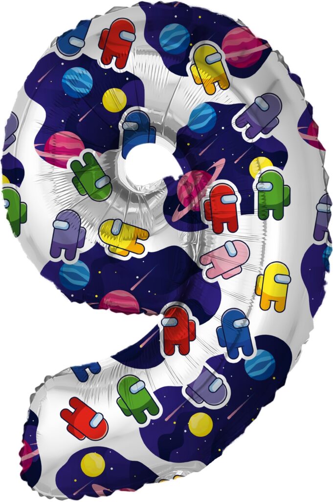 Шар (32''/81 см) Цифра, 9 Космонавтики (Agura)