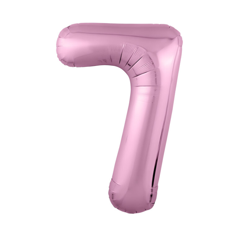 Шар (40''/102 см) Цифра, 7 Slim, Фламинго (Agura)