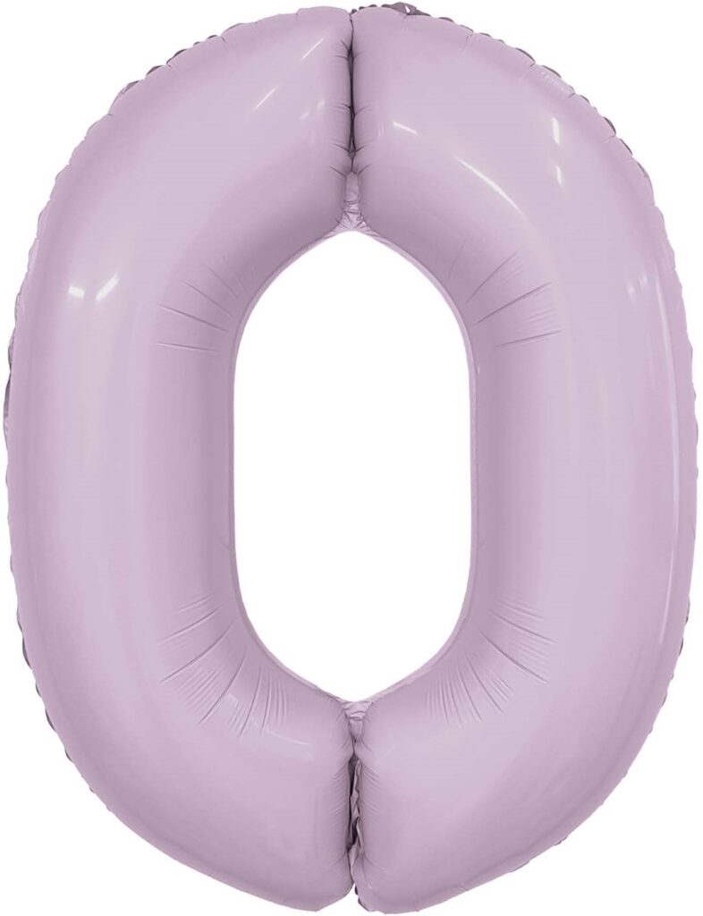 Шар (40''/102 см) Цифра, 0 Slim, Орхидея (Agura)