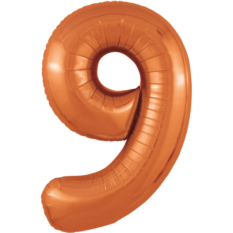 Шар (40''/102 см) Цифра, 9 Slim, Папайя (Agura)