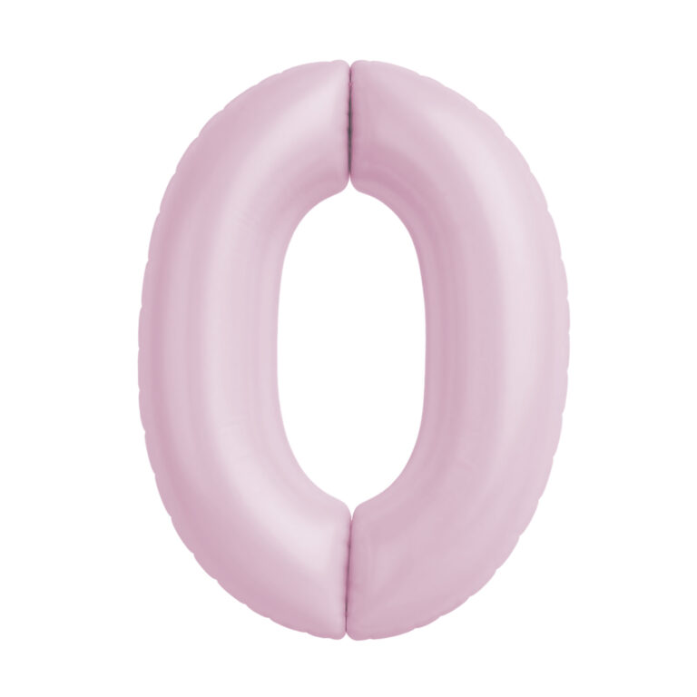Шар (40''/102 см) Цифра, 0 Slim, Зефирный (Agura)