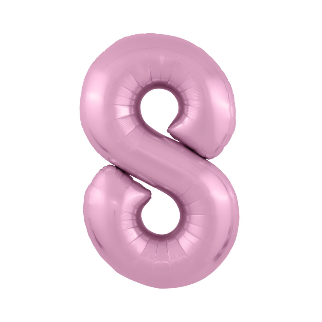 Шар (40''/102 см) Цифра, 8 Slim, Фламинго (Agura)