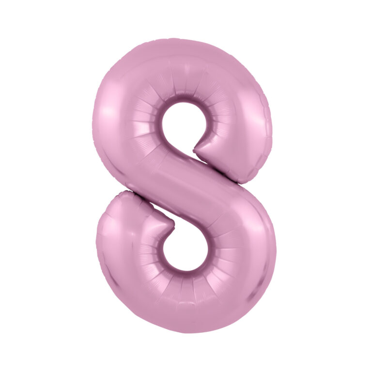 Шар (40''/102 см) Цифра, 8 Slim, Фламинго (Agura)