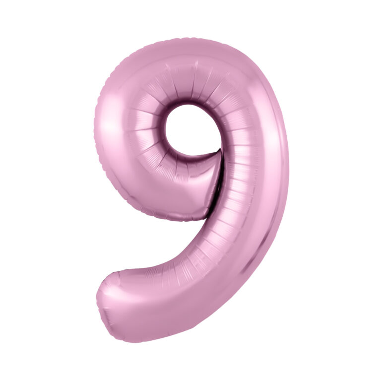 Шар (40''/102 см) Цифра, 9 Slim, Фламинго (Agura)