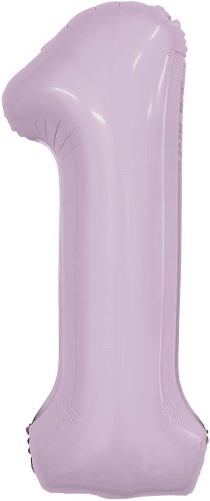 Шар (40''/102 см) Цифра, 1 Slim, Орхидея (Agura)
