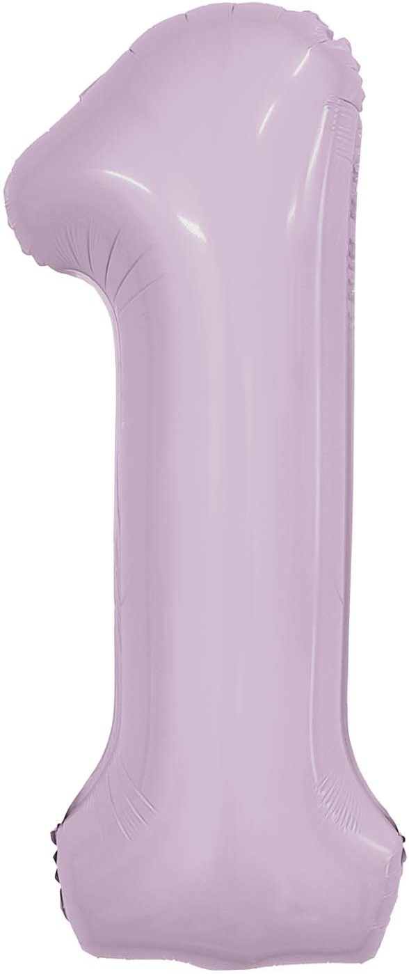 Шар (40''/102 см) Цифра, 1 Slim, Орхидея (Agura)