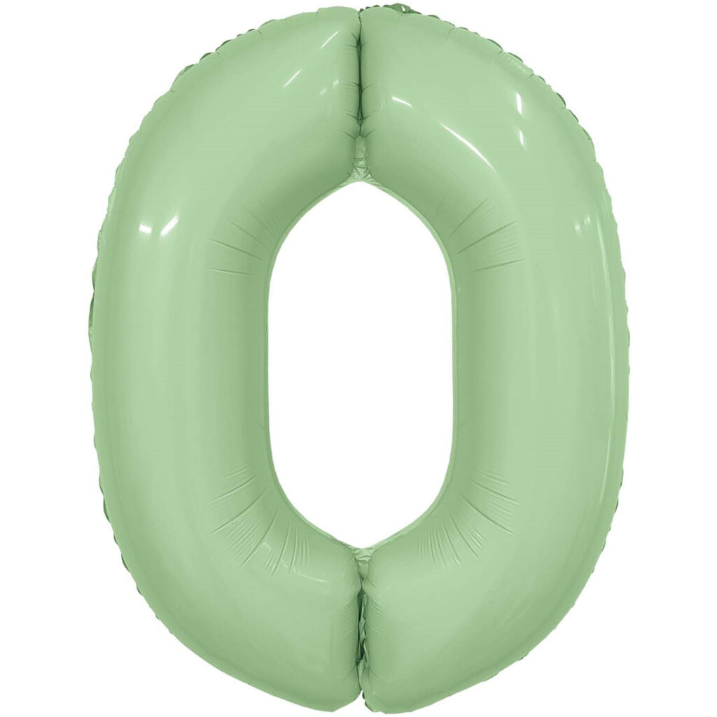 Шар (40''/102 см) Цифра, 0 Slim, Олива (Agura)