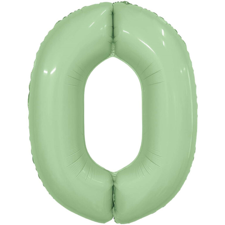 Шар (40''/102 см) Цифра, 0 Slim, Олива (Agura)
