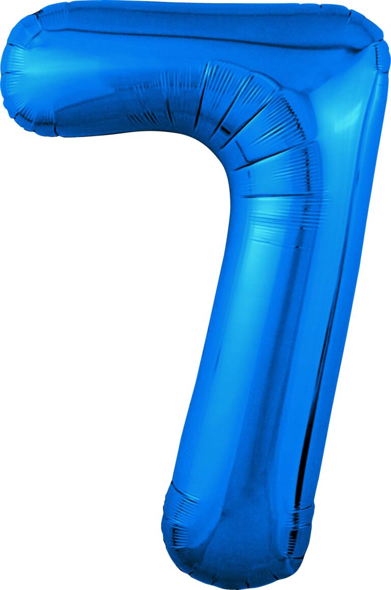 Шар (40''/102 см) Цифра, 7 Slim, Синий (Agura)