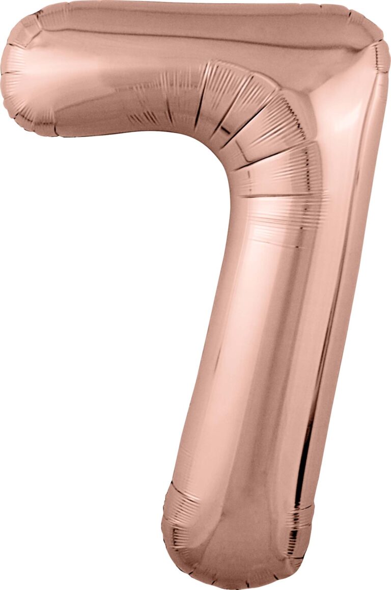 Шар (40''/102 см) Цифра, 7 Slim, Розовое Золото (Agura)