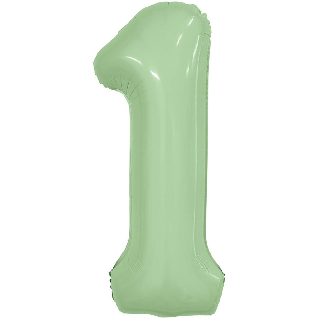 Шар (40''/102 см) Цифра, 1 Slim, Олива (Agura)