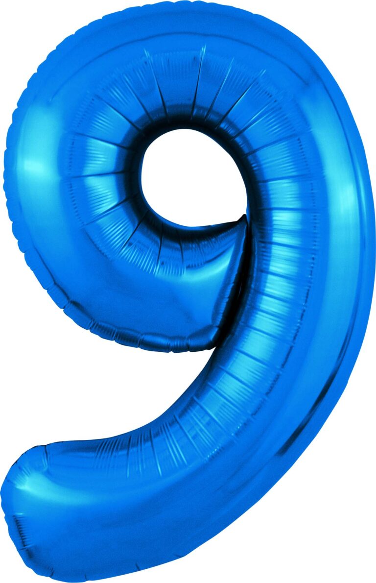 Шар (40''/102 см) Цифра, 9 Slim, Синий (Agura)