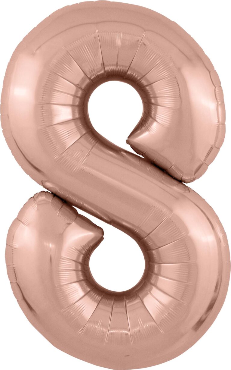 Шар (40''/102 см) Цифра, 8 Slim, Розовое Золото (Agura)