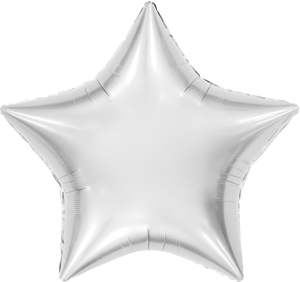 Шар (36''/91 см) Звезда, Белый блеск