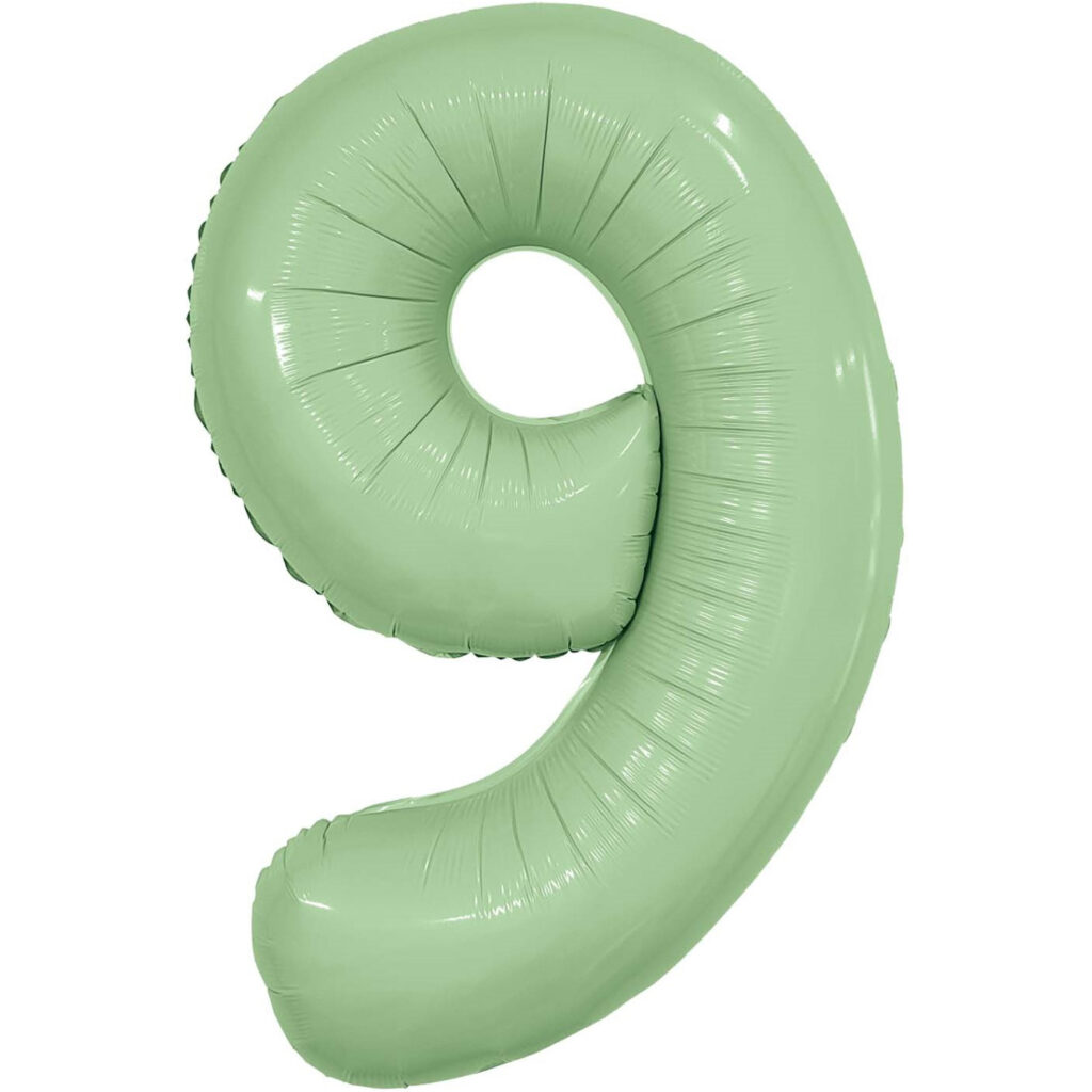 Шар (40''/102 см) Цифра, 9 Slim, Олива (Agura)