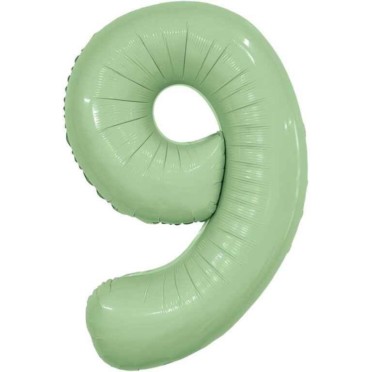 Шар (40''/102 см) Цифра, 9 Slim, Олива (Agura)