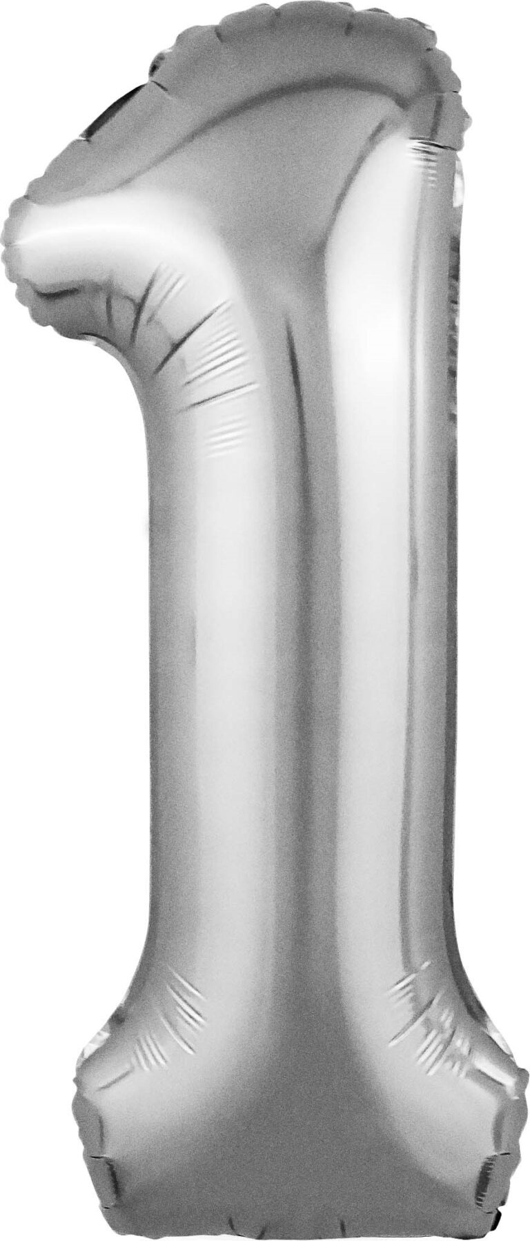 Шар (40''/102 см) Цифра, 1 Slim, Серебро (Agura)