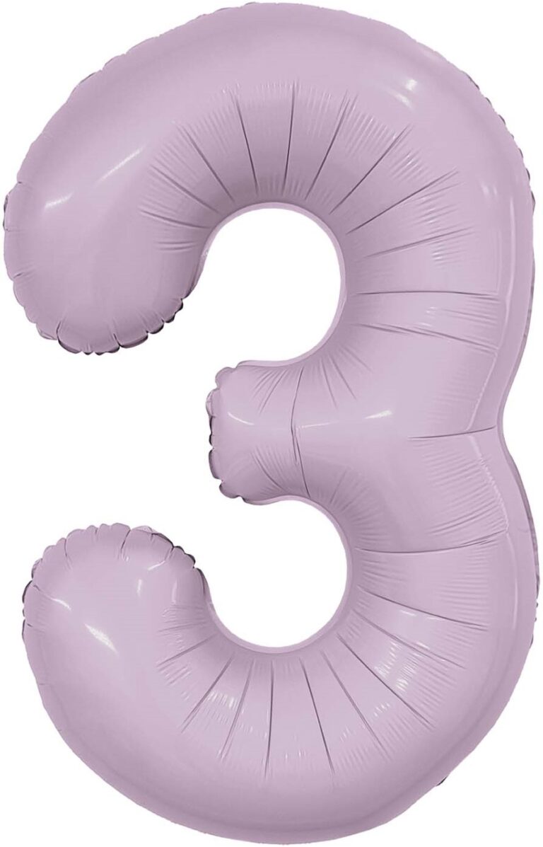 Шар (40''/102 см) Цифра, 3 Slim, Орхидея (Agura)