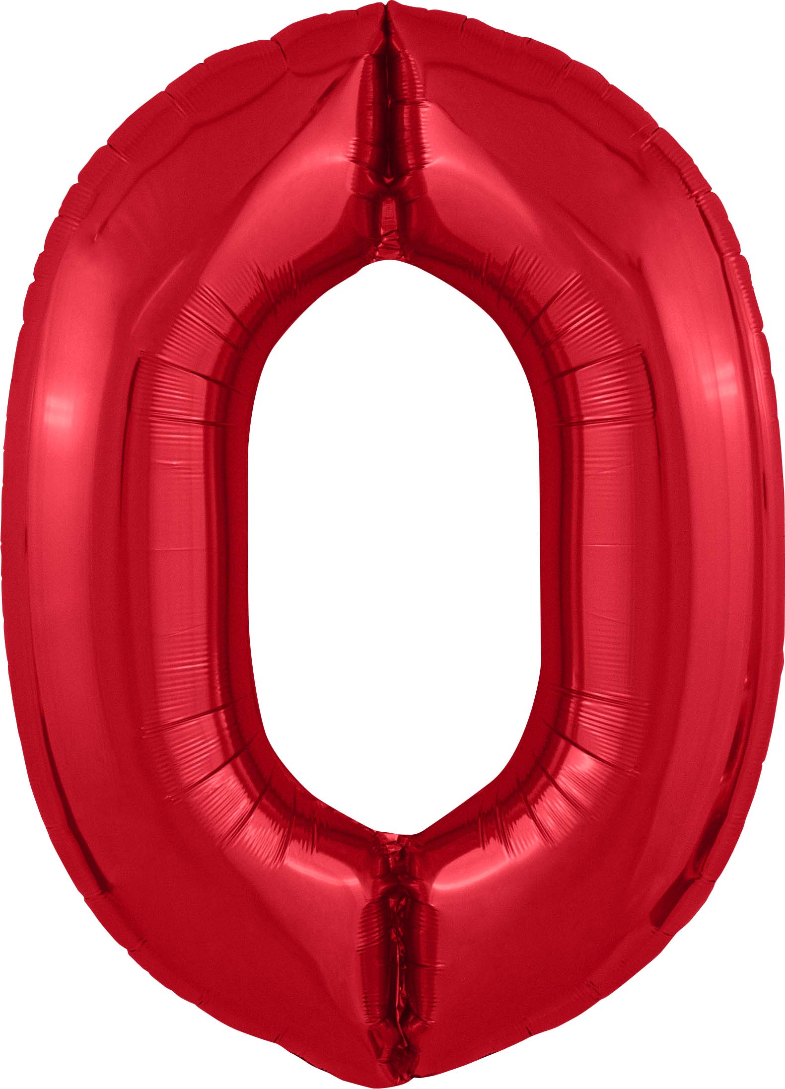 Шар (40''/102 см) Цифра, 0 Slim, Красный (Agura)