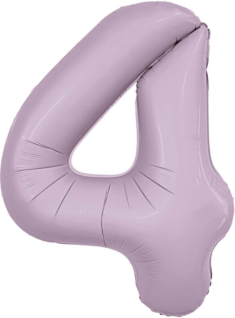 Шар (40''/102 см) Цифра, 4 Slim, Орхидея (Agura)