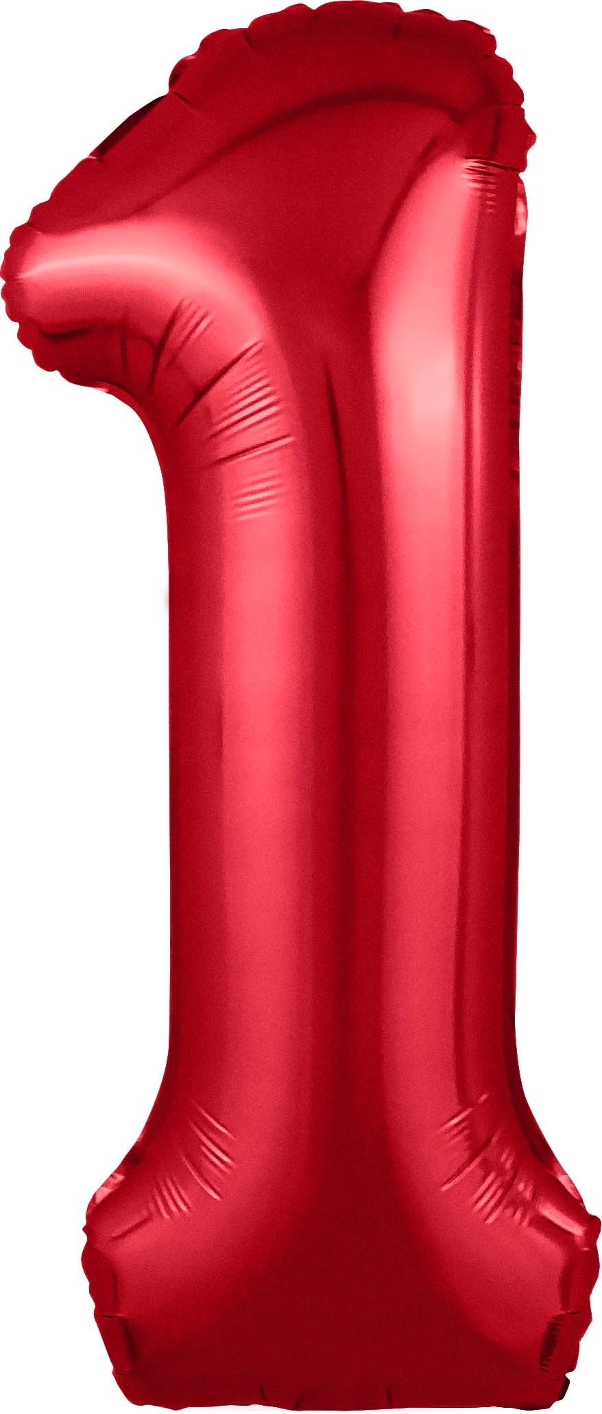 Шар (40''/102 см) Цифра, 1 Slim, Красный (Agura)