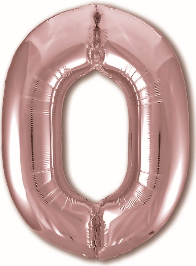 Шар (40''/102 см) Цифра, 0 Slim, Розовое Золото (Agura)