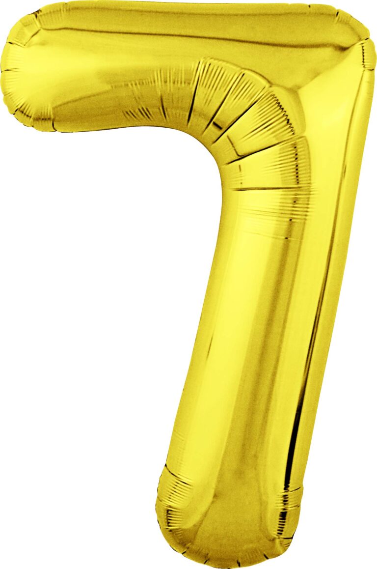 Шар (40''/102 см) Цифра, 7 Slim, Золото (Agura)