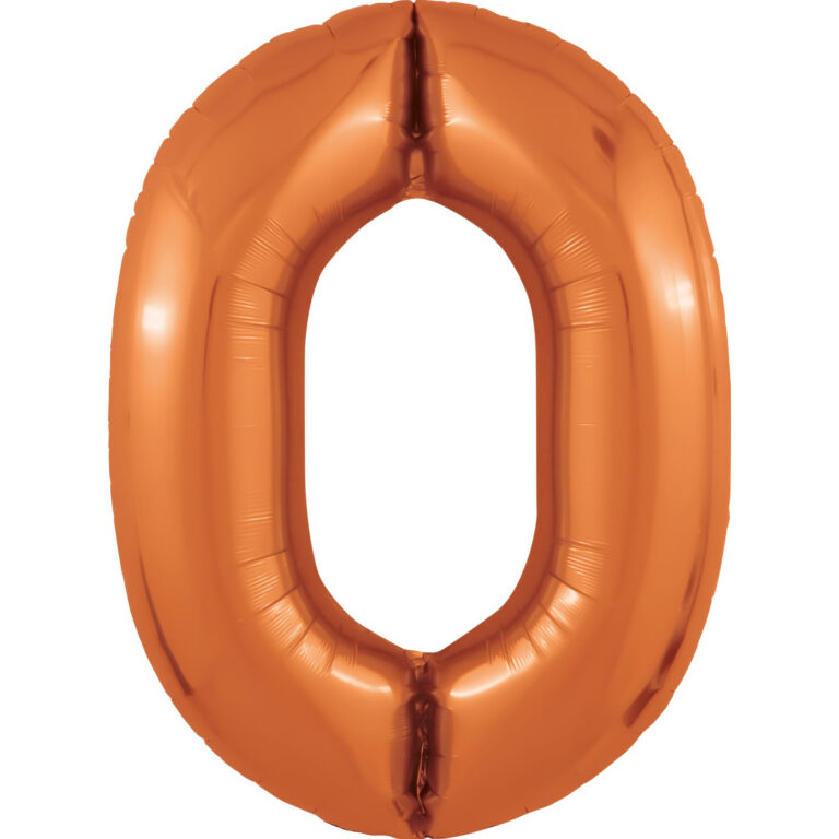 Шар (40''/102 см) Цифра, 0 Slim, Папайя (Agura)