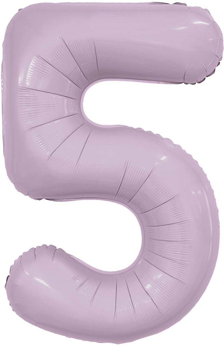 Шар (40''/102 см) Цифра, 5 Slim, Орхидея (Agura)