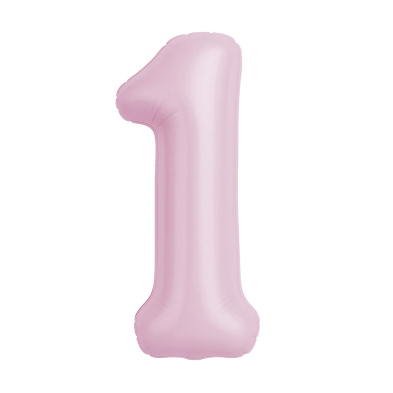 Шар (40''/102 см) Цифра, 1 Slim, Зефирный (Agura)