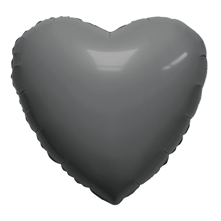 Шар (19''/48 см) Сердце, Графит (Agura)