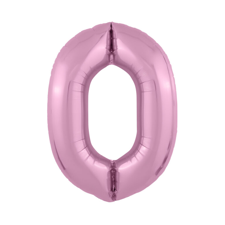 Шар (40''/102 см) Цифра, 0 Slim, Фламинго (Agura)