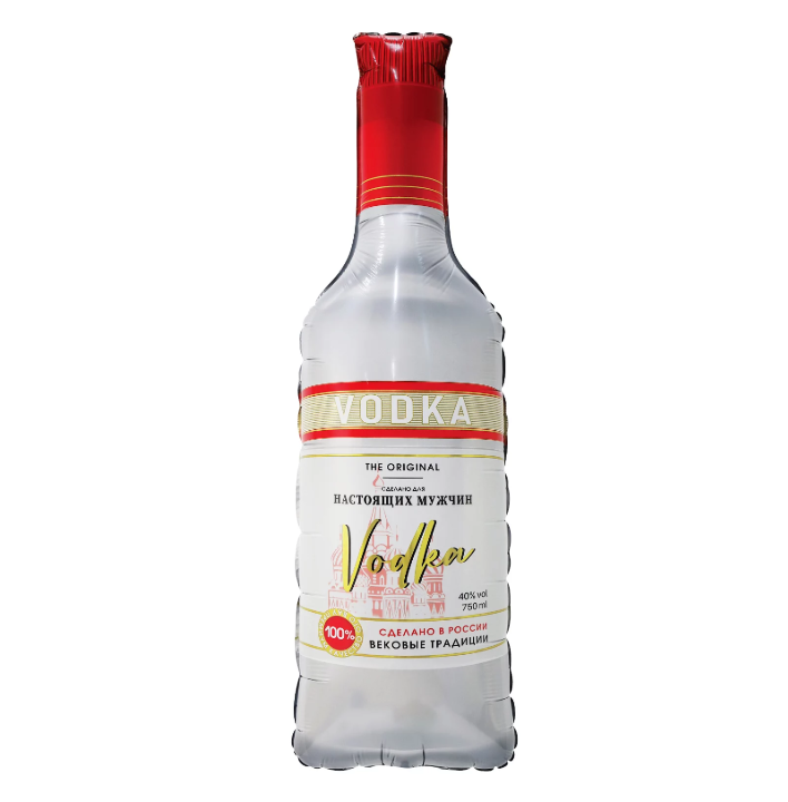 Шар (37''/94 см) Фигура, Бутылка, Водка для настоящих мужчин, 1 шт.