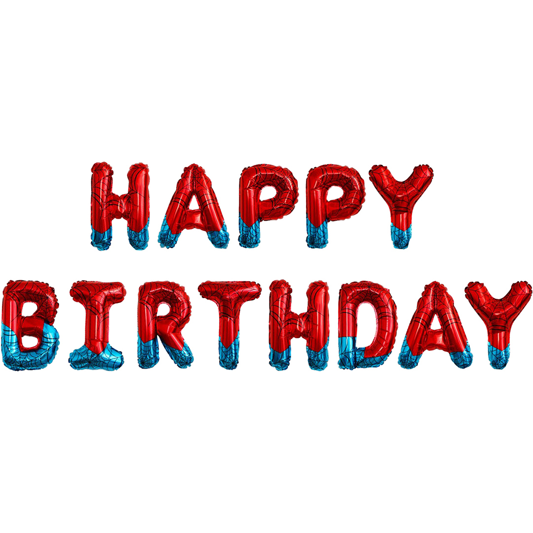 Набор шаров-букв (16''/41 см) Мини-Надпись Happy Birthday, Героическая тема
