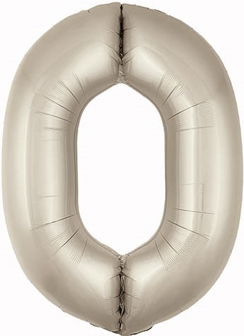 Шар (40''/102 см) Цифра, 0 Slim, Мистик, Кремовый, Сатин (Agura)